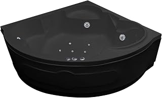 MADONNA Ambassador Acrylic 5 Feet Corner Whirlpool Massage Bathtub with Bubble Bath - Black Price In India