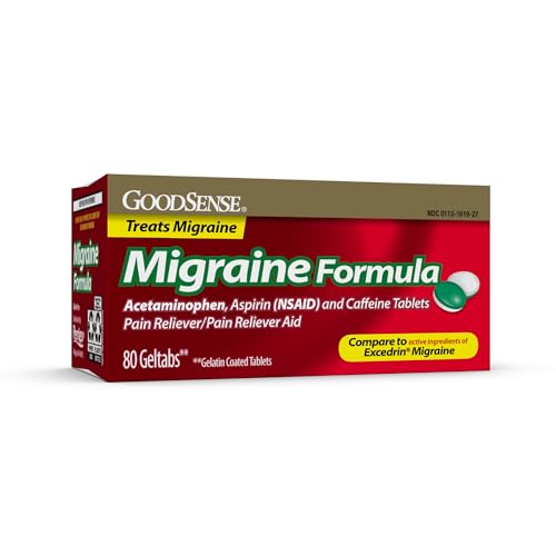 GoodSense Migraine Relief Geltabs Acetaminophen Aspirin (NSAID) and Caffeine 80 Count