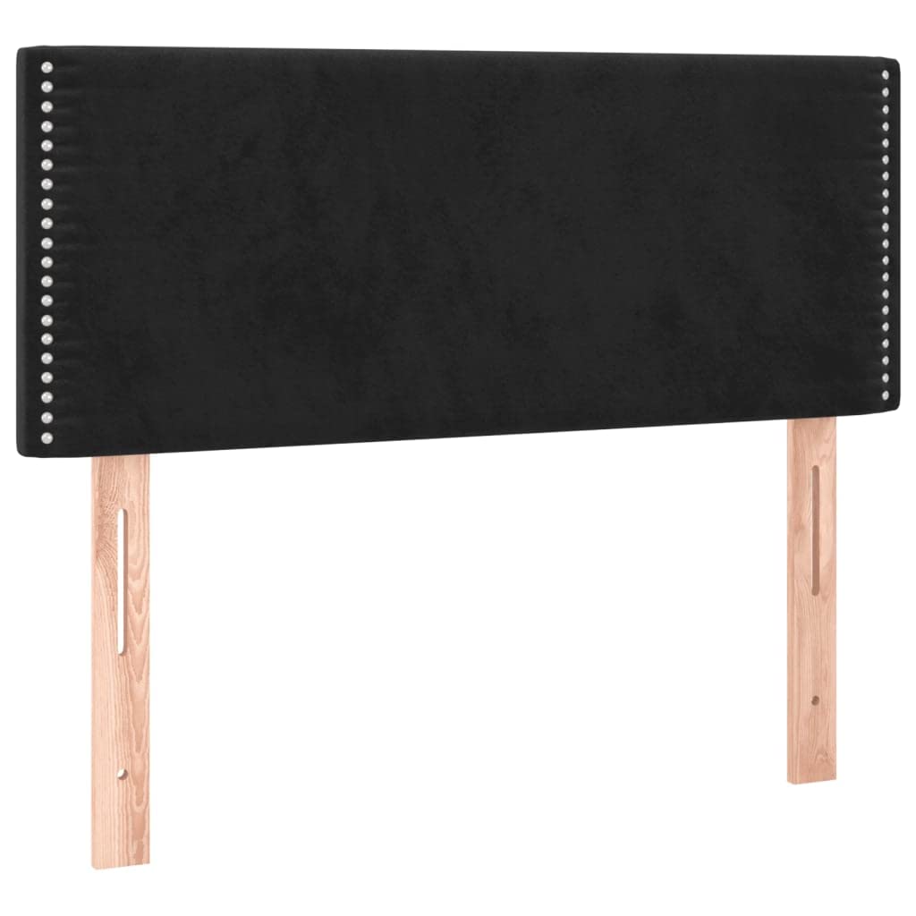 vidaXL Cabecero con Luces LED Cabecero de Cama Cabezal Tapizado para Cama Individual Mueble Dormitorio Interior Terciopelo Negro 90x5x78/88 cm
