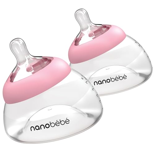 Nanobebe Breastmilk Bottle Twin-Pack Pink