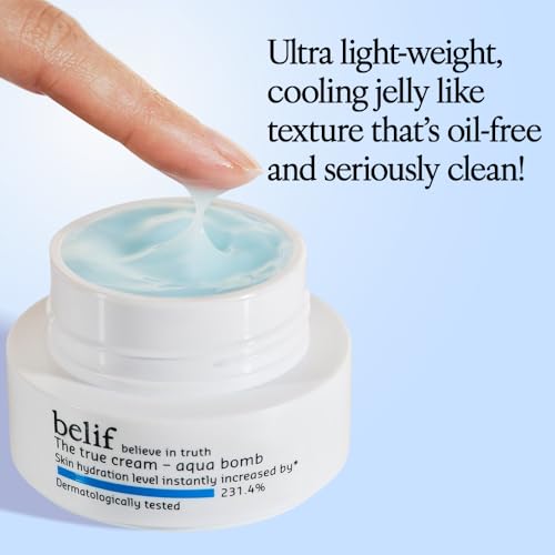 Image of Belif The True Cream Aqua Bomb, Hydrating Moisturizer for Face | 48 hours long lasting Hydration | Ultra-lightweight, gel-cream | For Normal, Combination, and Oily skin types | Korean Skin Care Products | (10 ml)