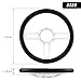 QYMOPAY 9 Bolt Disc Steering Wheel, 14 Inch Leather billet steering wheel, 3 Spoke Steering Wheel, Fits Most 9 Hole Car Steering Wheels, Black