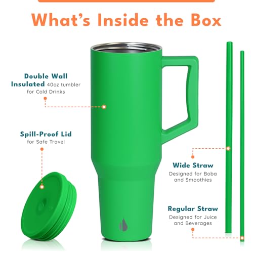 Image of Elemental Spill Proof 40oz Insulated Tumbler with Handle & Straw Travel Mug