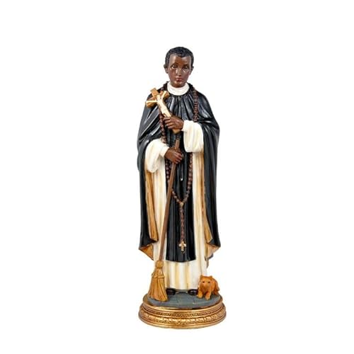 Figura Fray Escoba San Martin de Porres Resina Pintado a Mano 30 cm Cover