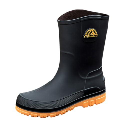 Générique Bottes de pluie pour homme Tige large En caoutchouc Légères randonnée Chaussures trekking travail jardin Imperméables Antidérapantes
