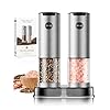 Electric Salt and Pepper Grinder- Automatic Battery Pepper Mill Shakers Kitchen Essentials for New Home Adjustable Coarseness Upgraded Larger Capacity with Led for Housewarming Gifts