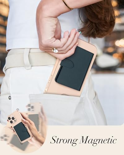 Image of Shorogyt for Magnetic Phone Wallet Compatible with Magsafe Card Holder - Luxury Slim Leather Mag Wallets for Women Fit 4 Cards, for iPhone 17 /16 /15 /14 /13 /12 Series for Apple RFID Magnet, Lyc Blue