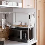 Camerina Mikrowellenregal Weiß 51x27x63 cm Aluminium Regal KüChe Stehend Tischregal