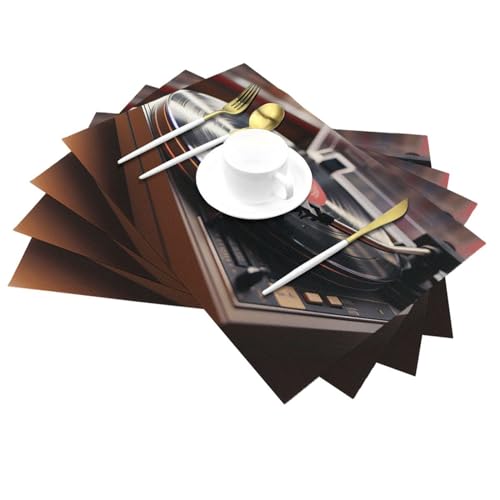 Sets de table tissés vinyle PVC lavables antidérapants pour table cuisine