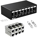Enmane 8 Port Patch Panel CAT6 Keystone Patch Panel UTP Network for Home/Office (1U 8Port, CAT6 Shielded)