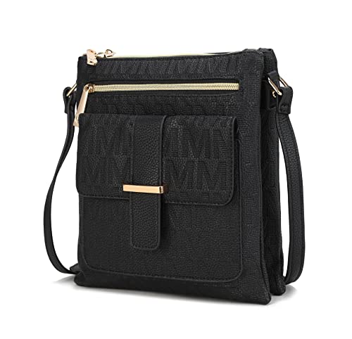 MKF Collection Crossbody Bag for Women Vegan Leather Pocketbook Handbag Triple Compartment Messenger Purse by Mia k