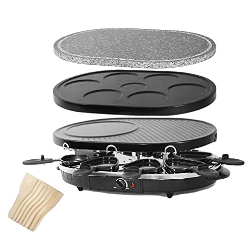 Continental edison rpc8pers Appareil a raclette 3 en 1 pour 8 Personnes - Noir Cover