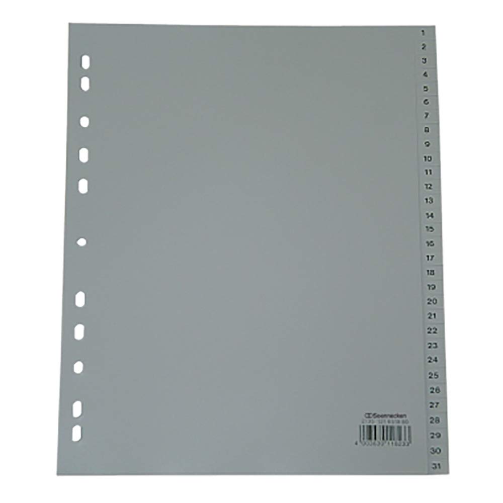 SOE 2135 A4 PP 1-31 Gray On Width 240 x 297 mm Tab 4-Hole, grey