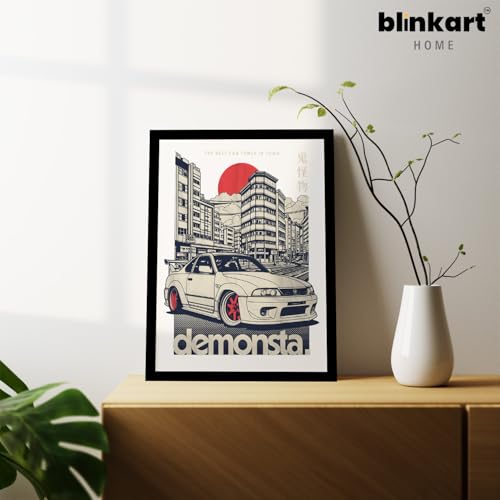 Image of BLINKART Ford Mustang Hoonicorn CarFramed Posters Gift Items Boys Room Wall Decoration Bedroom Office Studio Synthetic Wood Frame & Acrylic Glass Ready to Hang - 12x8 Inch, (A4 Size) - CAR-100