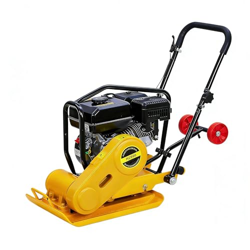7HP Plate Compactor Rammer, 212CC Gas Engine, 4200lbs Vibratory Compaction Tamper, 22.1x15.9 in...