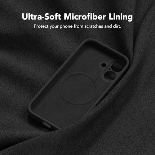 Image of Magnetic for iPhone 16 Plus Case, Compatible with MagSafe, [Full Camera Protection][Screen Protector] Silicone Shockproof Protective Phone Case for iPhone 16 Plus 6.7 inch, Black