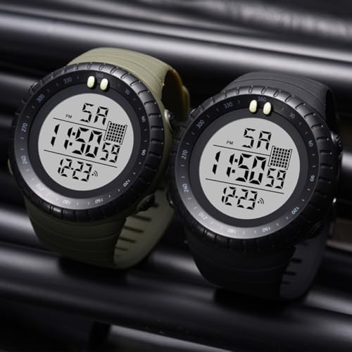 Hoement Men's Waterproof Multifunction Sports Electronic Watch Green - 1