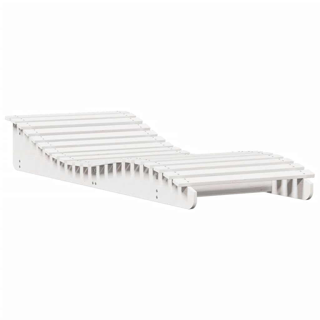 vidaXL Tumbona, Tumbona con Respaldo, Tumbona Exterior de Listones, Mueble Asiento para Piscina Patio Jardín, Madera Maciza de Pino Blanco