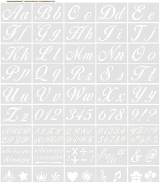 55PCS Letter Stencils