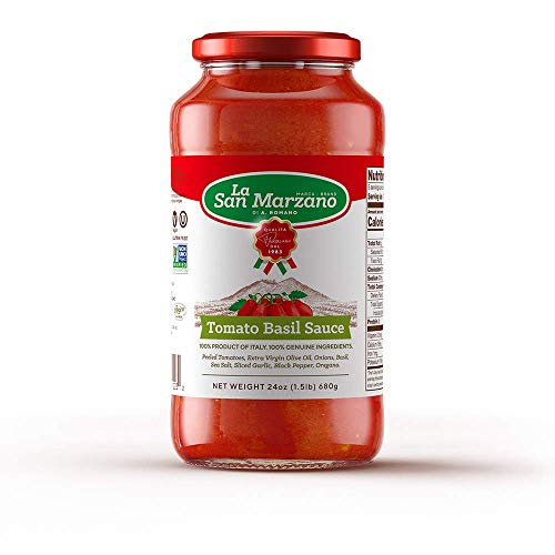 La San Marzano Tomato Basil Sauce 100% Made In Italy Tomato Pasta Sauce 24oz. (Pack of 1)