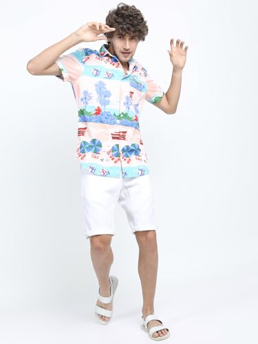Image of Highlander Men's Slim Fit Shirts | Printed | Half Sleeves | Spread Collar | Casual Shirts | Stylish Shirt