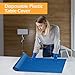 YSYJ Plastic Table Cover Roll Blue Disposable Table Cloth 54 in x 100 Ft, Plastic Table Cloths with Slide Cutter Table Cover for Parties