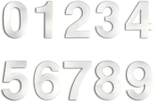 MOMOJIA 3D House Number, 15cm/6inch Stainless Steel Address Sign 0-9 Outdoor Silver Door Numbers Home Exterior Big Silver 1PC Color 3