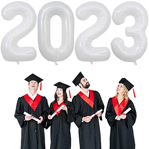 White 2023 Balloons 40 Inch 2023 Large Helium Mylar Foil Number Balloon 2023 New Year Eve Graduation Balloon Decorations Festival Party Supplies #TOP4