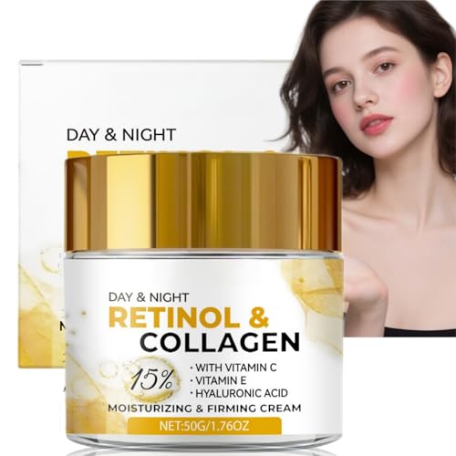 Retinol Collagen Cream Anti Aging: Best Anti Aging Face Cream with Hyaluronic Acid,Wrinkle Cream for Face & Neck,Day & Night Moisturiser for Women,Gold Collagen Anti Wrinkle Cream,Age Neck Cream