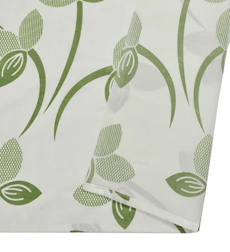 Image of Floral Printed Home Decor Curtains for Living Room, Bedroom Doors and Windows Panel, Parda, Eyelets Hanging, Green, 4 x 7 Feet, Pack of 2