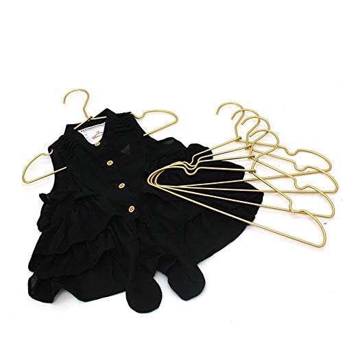 Koobay 12.6" Matte Gold Metal Kids Baby Hangers, 10Pack, Non Slip, Suit For Coated Wire Children Clothes Hangers, Closet Storage,Retail Display Space Saving For Toddler Coats Infant Hangers #TOP6