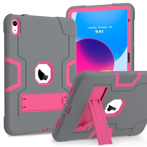 Coque iPad 11 2025 A16 et 12e 2026 A19 antichoc en TPU gris et rose