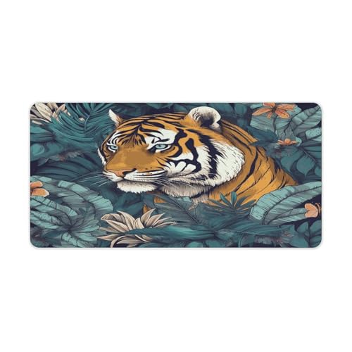 Tropical Tiger Desk Pad con base de goma tamaño grande