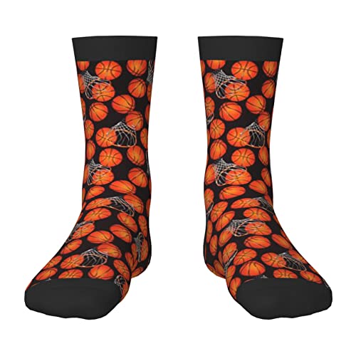 ODHHGDF Calcetines de trabajo de dibujos animados de baloncesto para niños, calcetines deportivos suaves, ecológicos, para yoga, baloncesto diario, 40 cm, Como se muestra en la imagen, Altoa única
