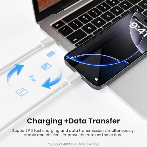 Image of iPhone 17 16 Charger Fast Charging,[MFi Certified]40W USB C iPhone Fast Charger Block with 6FT Long USB C to C Charging Cable Cord for iPhone 17e /Air /17 Pro Max /16 Plus /15Pro /Pro Max,iPad Pro /AirPods