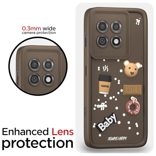 Image of Pikkme Back Cover for OnePlus 11 5G | Cute Fun Cartoon 3D Bear Silicone Full Body Protection Bumper Case (Brown)