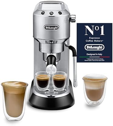 De'Longhi Dedica Arte, Espresso Machine with MyLatterArt Milk Foa...