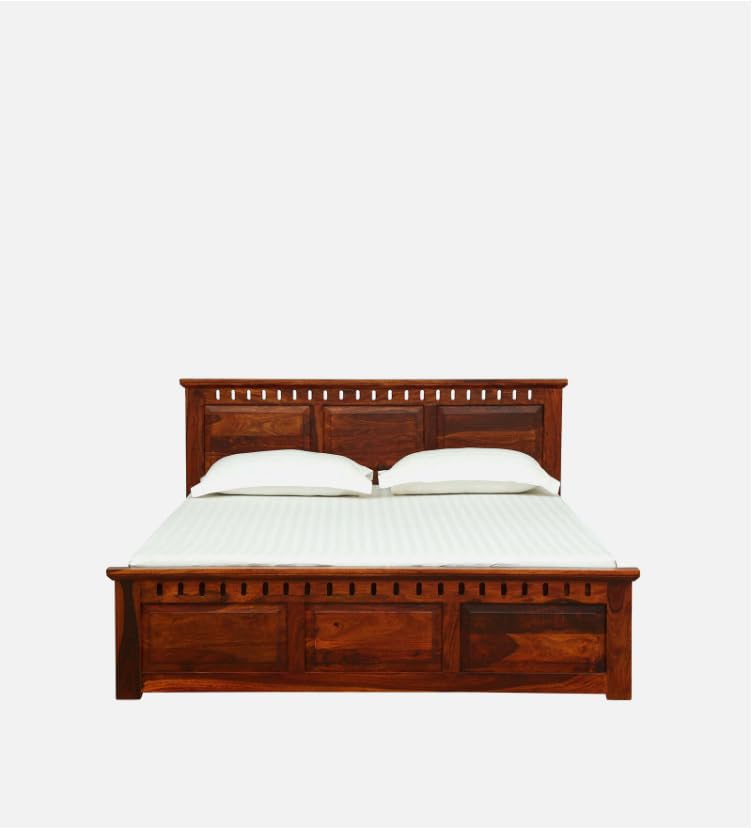 Image of Solid Sheesham Wood Bed Wooden Dreamy Nights Bed for Bedroom and Home Furniture | (Storage Bed -2)