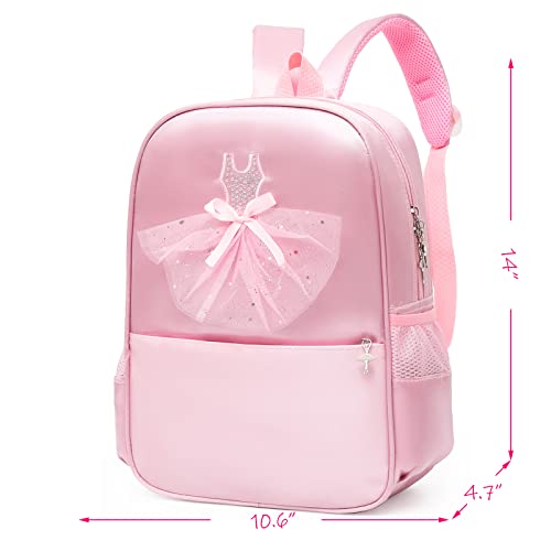Dorlubel Cute Ballet Dance Backpack Tutu Dress Dance Bag With Key Chain Girls (Pink8 Of Dress) #TOP4