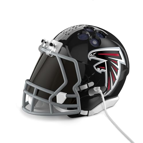 Image of NFL Echo Dot Bundle: Includes Echo Dot | Deep Sea Blue and Limited-Edition NFL Helmet Stand | Atlanta Falcons