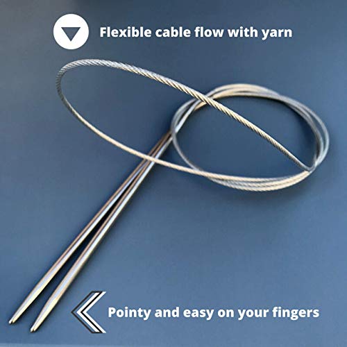 Knitpal 16-Inch(40Cm) Metal Circular Round Knitting Needles Set Of 5, Smooth Unbreakable Ergonomic, (Free Patterns), Us Sizes 4,5,6,7 And 8 (3.25, 3.75, 4, 4.5 And 5Mm) #TOP4