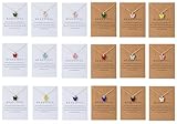 LOTSOF 18 Piece Butterfly Pendant Necklace Set, Colorful Acrylic Chain Necklaces for Women, Bohemian Jewelry Gift