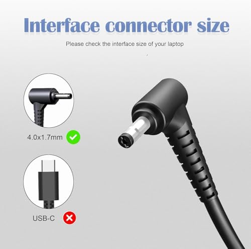 Image of 65W Charger Fit for Lenovo Laptop ideapad 1 3 5, Slim 3 5 7, S340 S145 330 320 310, Flex 5 4 14 15, V14 V15 V17, Compatible with Lenovo Computer 65W Round Tip AC Adapter