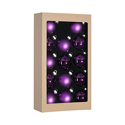 Suixing Christmas Glass Balls Multi Colors Included with Loop Set Festival Home Party Decors Xmas Tree Hanging Pendant 14PC 2.2Inch Dark Purple Suixing Christmas Glass Balls Multi Colors Included with Loop Set Festival Home Party Decors Xmas Tree Hanging Pendant 14PC 2.2Inch Dark Purple