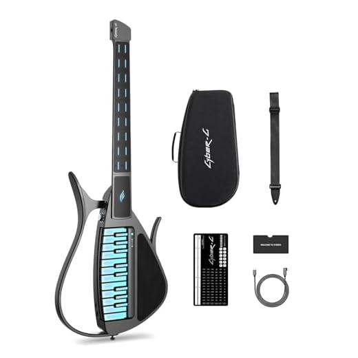 Cyber-G by Enya - Guitarra de respaldo inteligente sin cuerdas, generador de acordes, máquina de tambor integrada y línea de bajo, 20 sonidos de instrumentos incluyendo guitarra eléctrica, guitarra