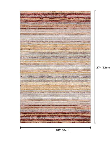 Image of Classie Ombre Pattern Shag Area Rectangular Rug For Bedroom, Living Room, 6X9 Feet, Red Mixture