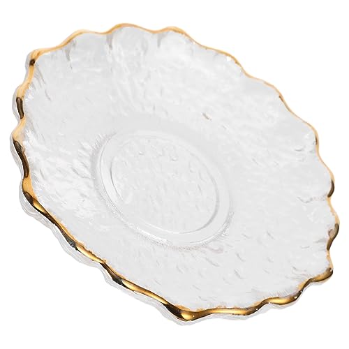 COLLBATH Sottobicchiere in Vetro Trasparente con Tappetino Isolante Spesso per Tazze da tè Piatto Protettivo Antiscivolo Ristorante e da tè