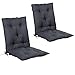 Detex 2X Coussin de Chaise avec Dossier Anthracite 116x57x7cm Coussin pour Fauteuil Intérieur Extérieur Maison Jardin