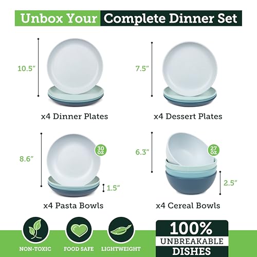 16-Piece Seascape Wheat Straw Set