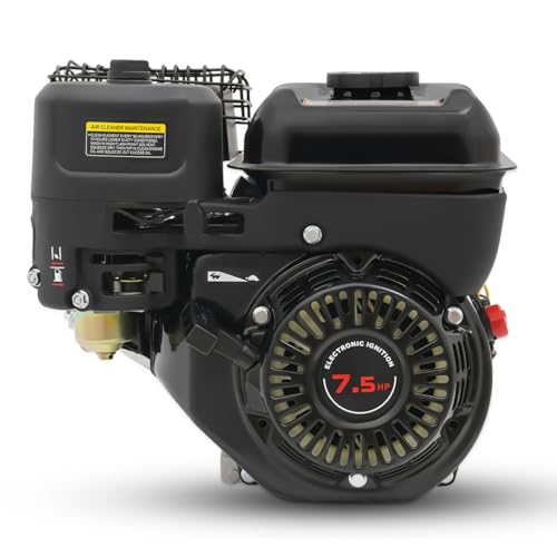 212CC 7.5HP 4-Stroke Small Gas Engine 3600 RPM Horizontal Shaft Gas Motor High-Efficiency OHV Go Cart Motor for Go Kart Mini Bikes Log Splitters Tillers Pressure Washers